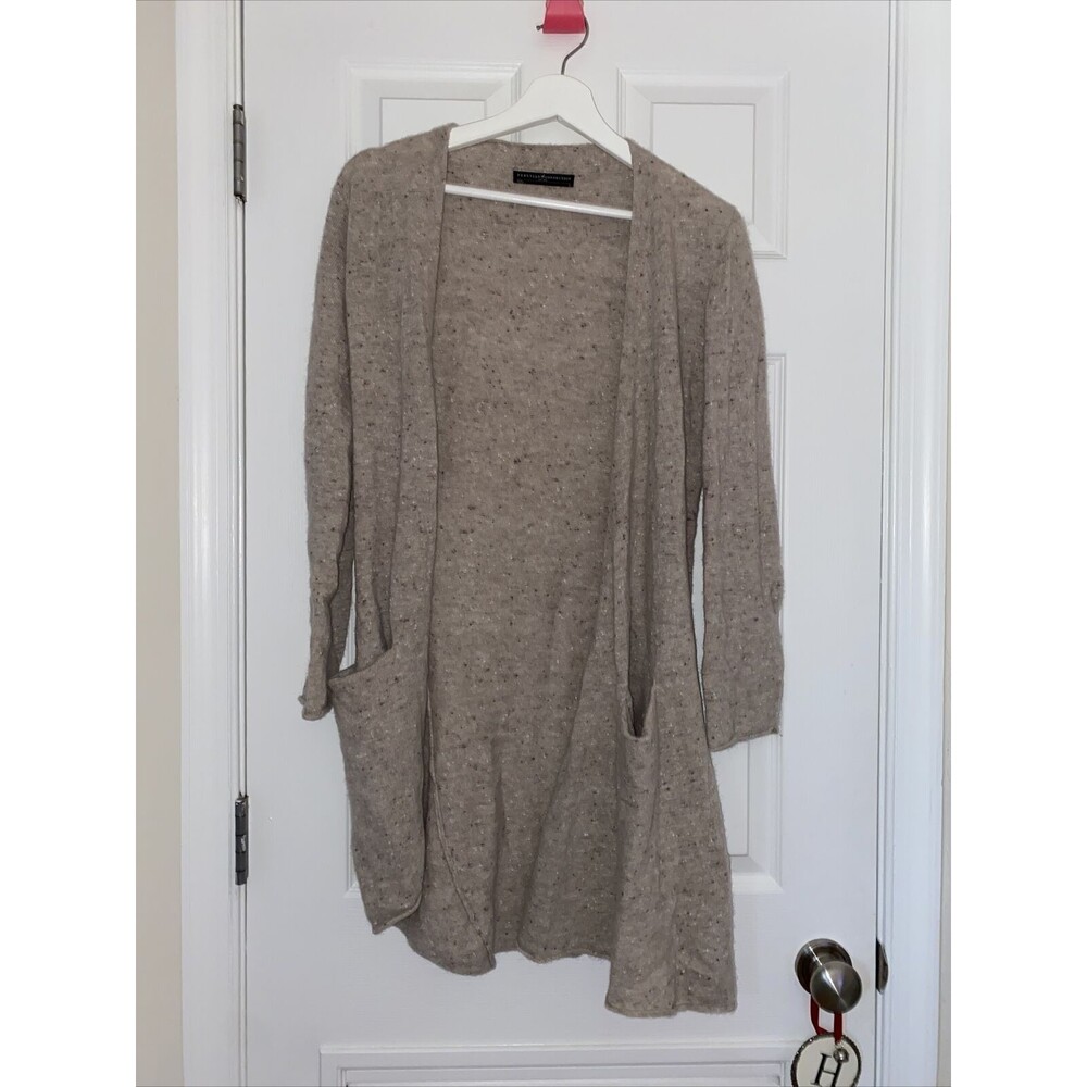Peruvian Connection Cardigan Sweater Beige Tan Duster Small Royal Alpaca Wool